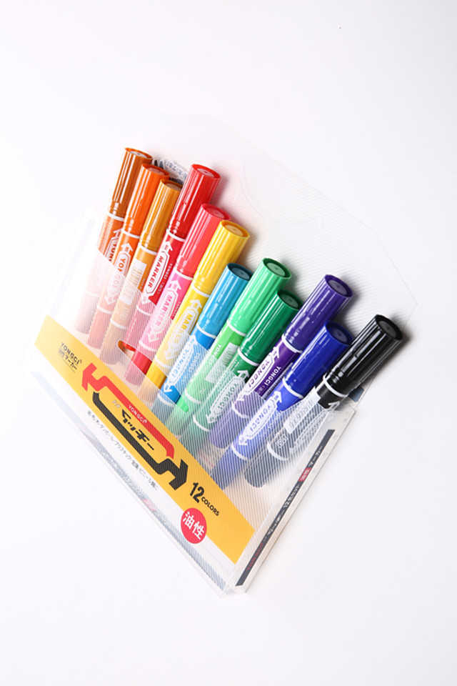 油性彩色大双头12色记号笔大头笔彩色记号笔广告笔马克笔大红色10支2