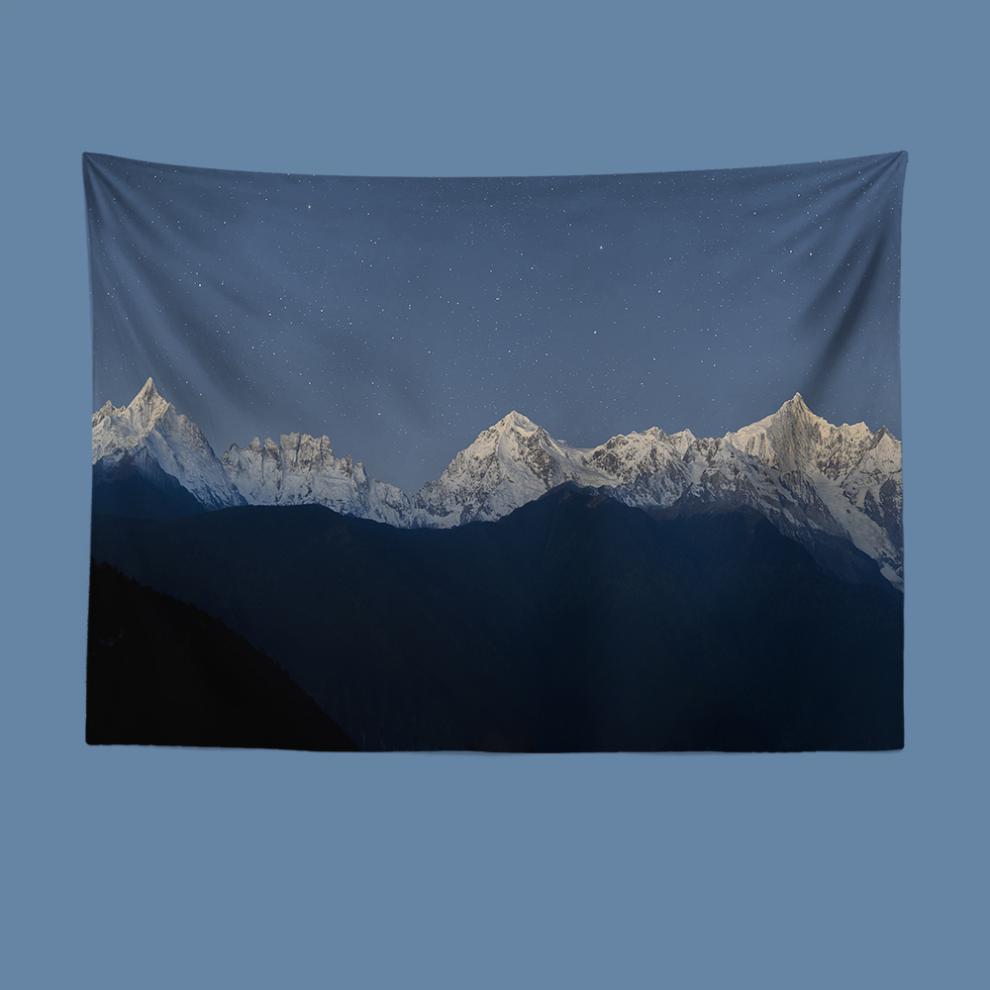 宿舍背景布ins挂布小武拉莫梅里雪山摄影ins床头装饰挂画卧室挂毯宿舍