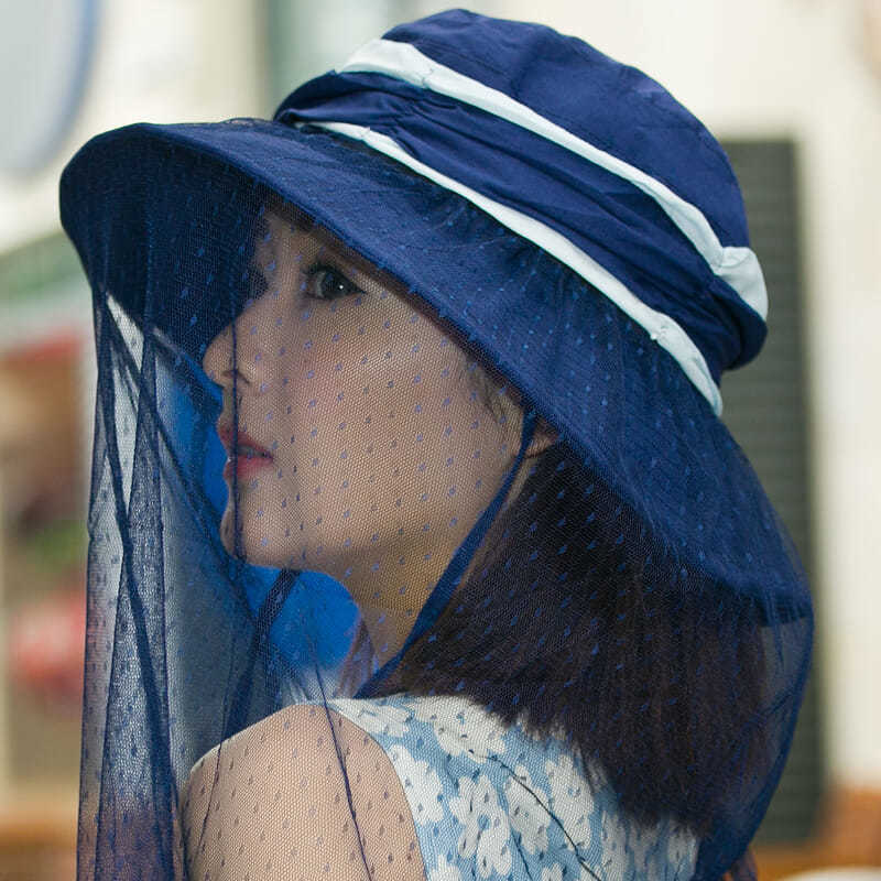 karond新品防蚊虫网纱帽子户外露营防蚊虫帽子男女护脸网纱蚊帐面罩帽