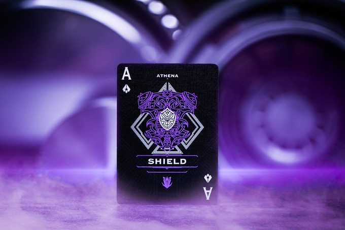 花切扑克牌魔术扑克牌雅典娜圣盾剑与盾开扇牌盒花切魔术扑克牌圣盾