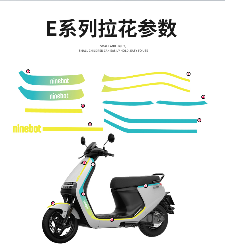 九號e80c拉花九9號電動車e70c2fe80c2fe90e100e125e200貼紙膜改裝配件