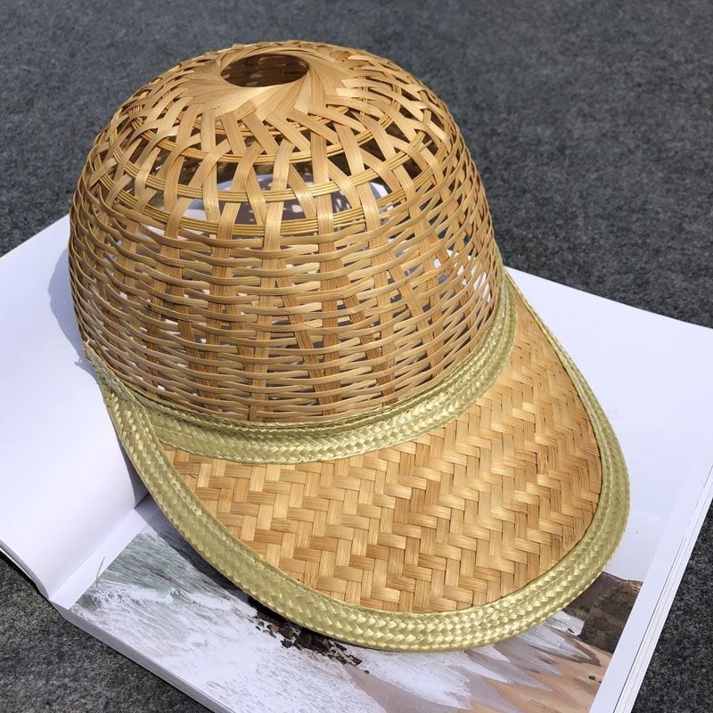 速司汀服饰】凉帽竹编手工竹编草帽鸭舌帽夏季网眼遮阳帽男女款户外