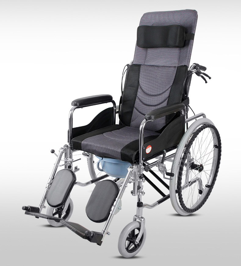 素界器械店老人轮椅折叠轻便小带坐便器多功能便携瘫痪老年残疾人代步