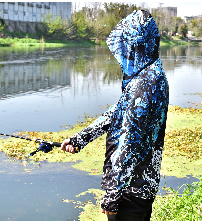 钓鱼服男款衣冰丝垂钓夏季透气薄钓鱼衣服套装白龙鱼服m