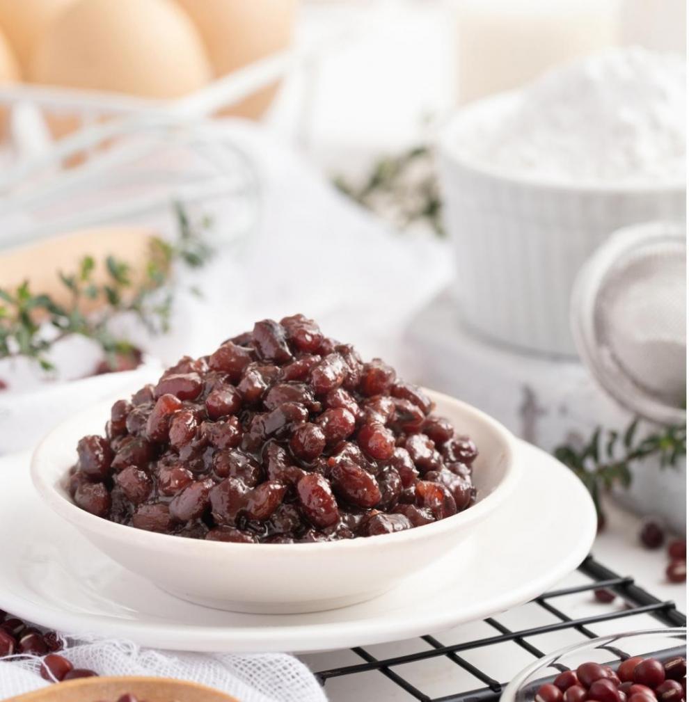 红小豆粒粒红豆酱颗粒红豆馅料糖蜜红豆馅五谷杂粮馅 红豆450克*5袋