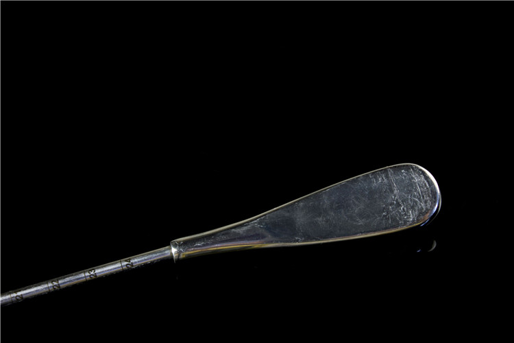 医用304不锈钢软铜制硬子宫探针宫颈探条棒硬子宫探针32cm弯头直径3mm