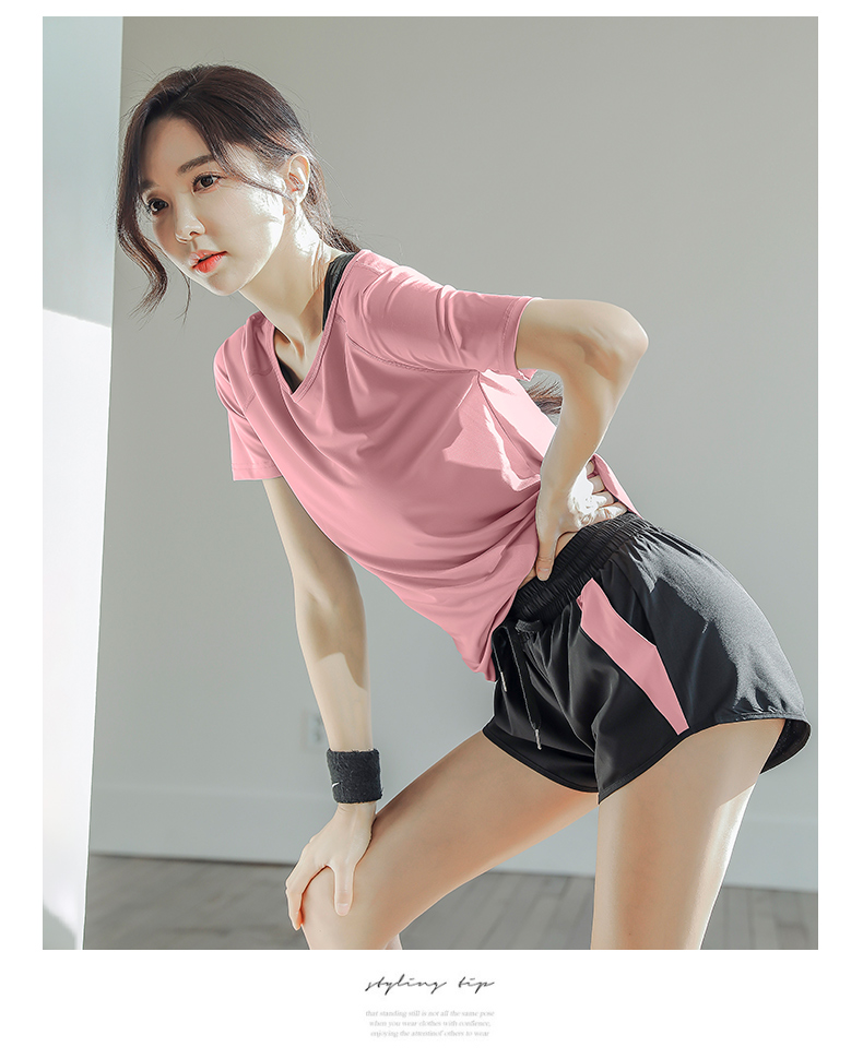 夏天短衣短裤女套装学生运动穿的夏季薄款瑜伽服套装女健身房运动速干