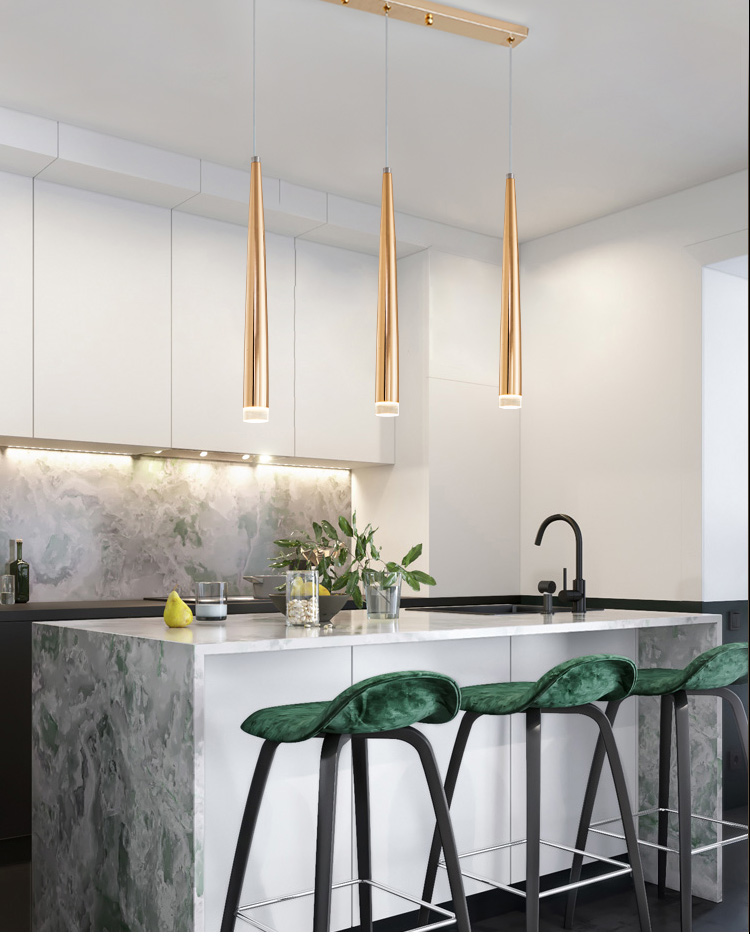 小米(mi)品质射灯明装筒灯北欧金led吊线吧台灯圆柱餐厅金色电镀圆管