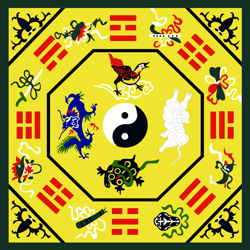 熊诺茗道教罡毯八卦太极金木水火踏罡步斗毯道士做法天罡七星歩地毯