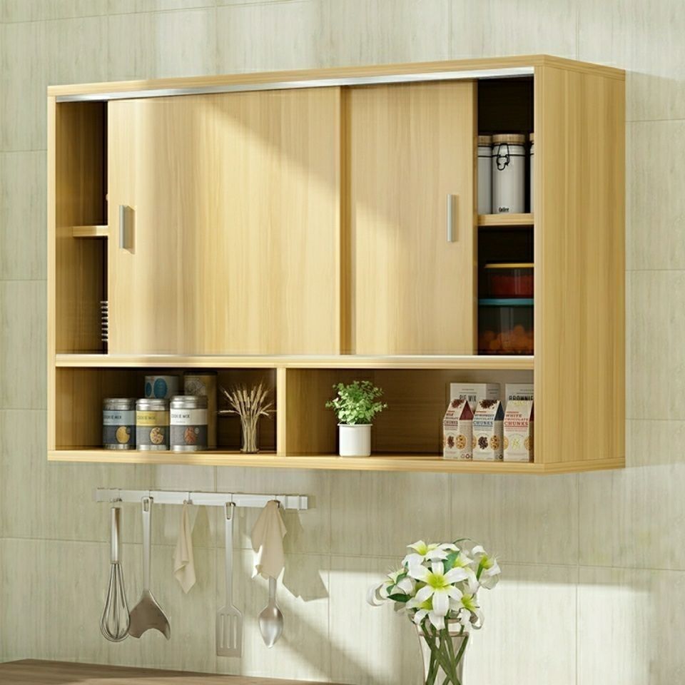 移门壁柜厨房墙壁储物柜挂墙式吊柜墙上置物收纳柜阳台实木小挂厨定做