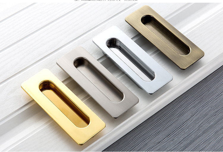 现代简约橱柜嵌入式推拉门扣手黑色暗拉手柜门隐藏式隐形衣柜抽屉定制