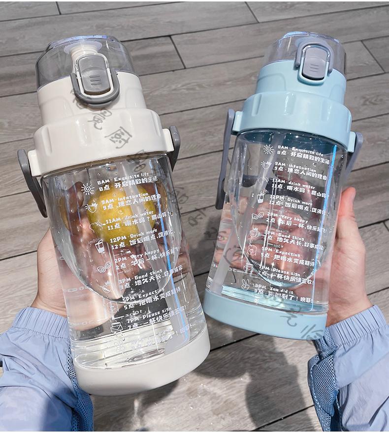 新品を轻奢高端65嗨冕2升水杯每天喝水目标女便携夏季吸管杯运动