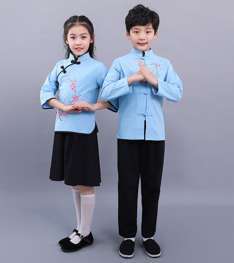 风学生装五一诗歌朗诵合唱比赛古装汉服民国服中国风男女童古装服装