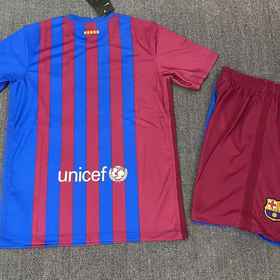 122赛季巴萨主场足球服套装巴萨10号梅西足球衣巴塞罗那球衣主场套装