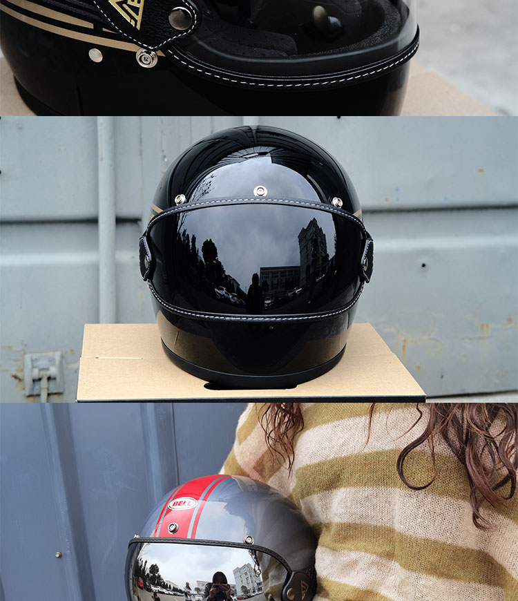 汤普森泡泡镜 摩托车骑行头盔护目镜复古机车全盔风镜3/4盔防风防雨