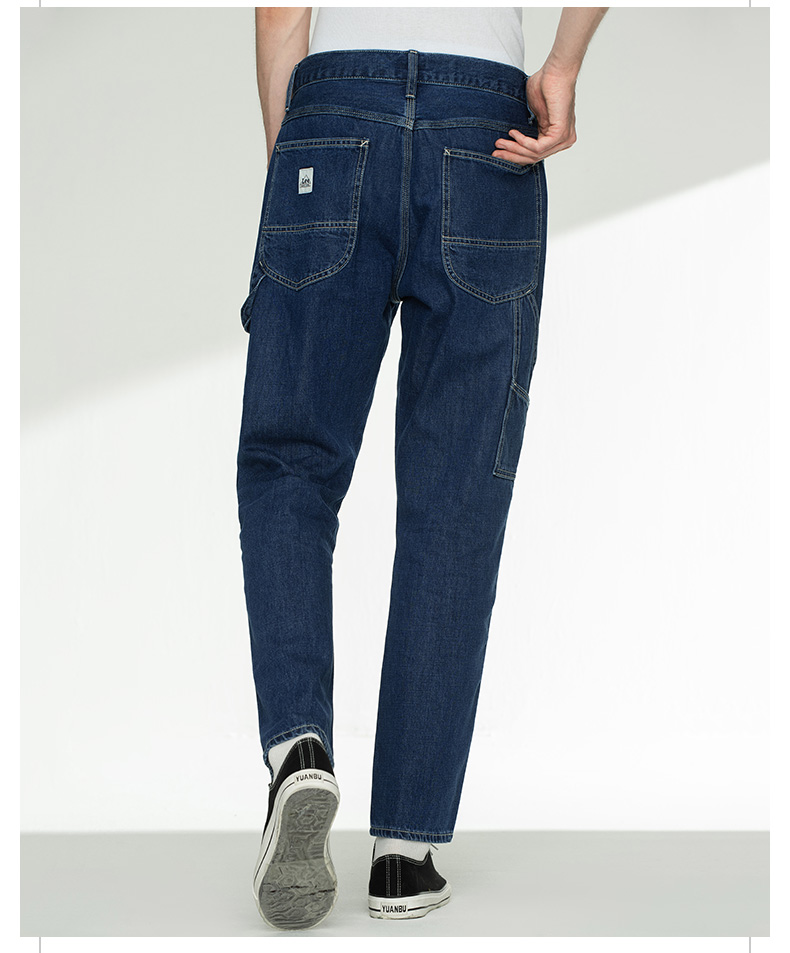 lee商场同款宽松卡朋特中蓝色男工装牛仔裤lmb1447543hh292中蓝洗水31