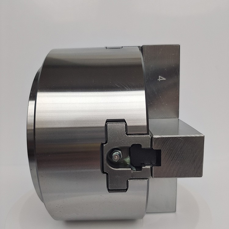 中空四爪液压卡盘4爪高速夹头中实二爪液压卡盘 全钢体 8寸中空4爪含