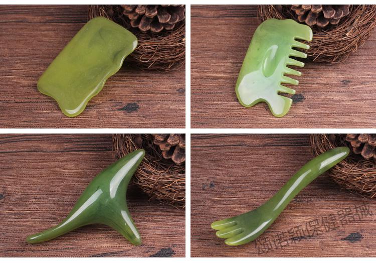 美容全身通用脸部拨筋棒女眼部专用鱼形经络笔按摩刮脸用的 翡翠色