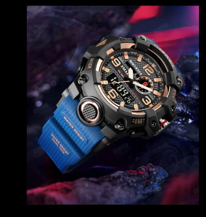 2021新款运动防水初高中青少年儿童电子表 钢铁侠彩蓝-升级版【大号