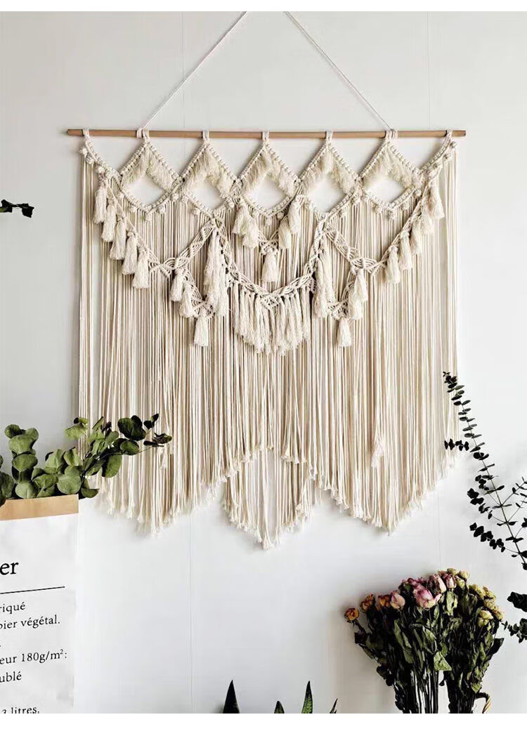 迪梵路大号挂毯手工编织壁挂件室内卧室民宿婚礼摄影背景搭配礼物成品