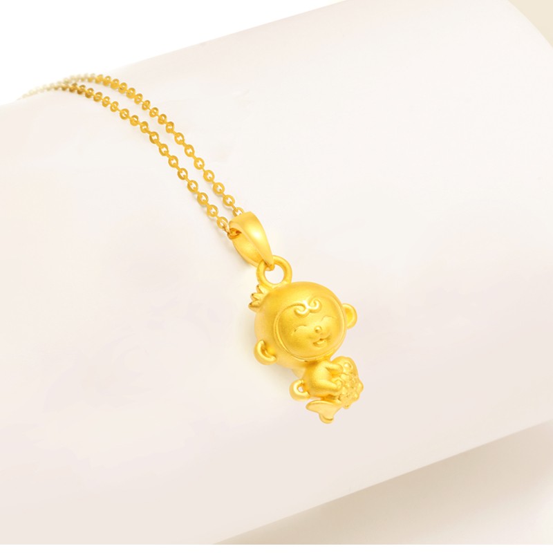 老凤凰金猴吊坠黄金猴子吊坠本命年小猴子项链足金十二生肖属相猴金
