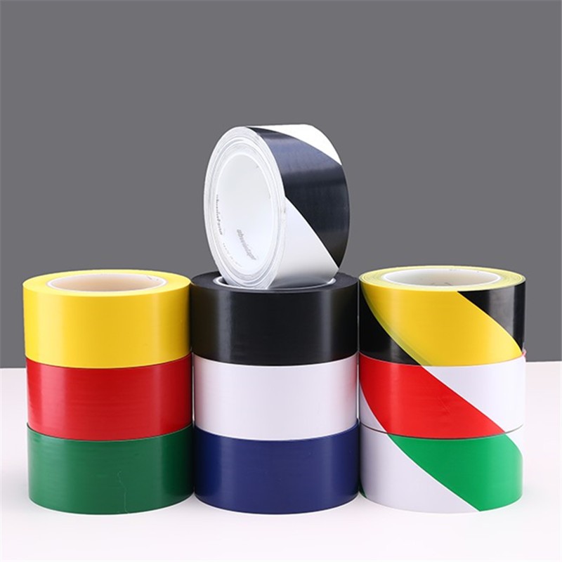 警示胶带pvc黑黄斑马线警戒地标贴地板地面胶带彩色划线地板胶带绿