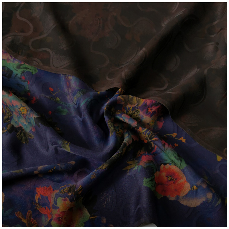 桑波缎香云纱 纯真丝桑波缎香云纱布面料提花正宗顺德拷莨绸零头 1.