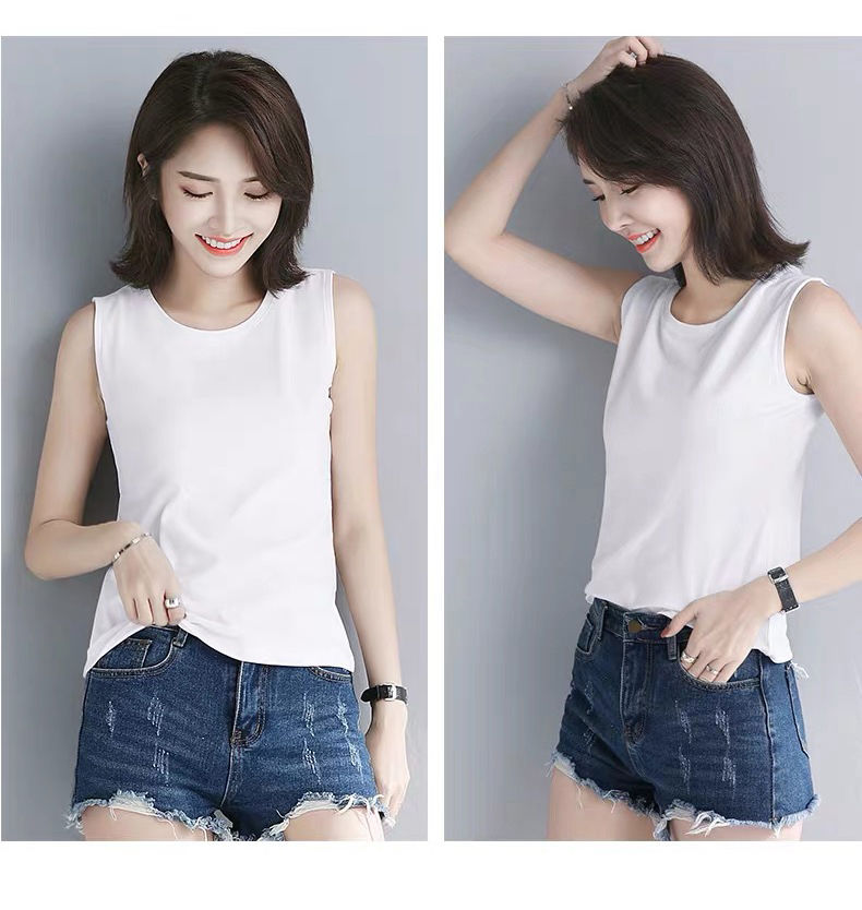 楔木杳宽吊带背心女学生夏季女士背心打底衫修身显瘦大码内穿无袖女