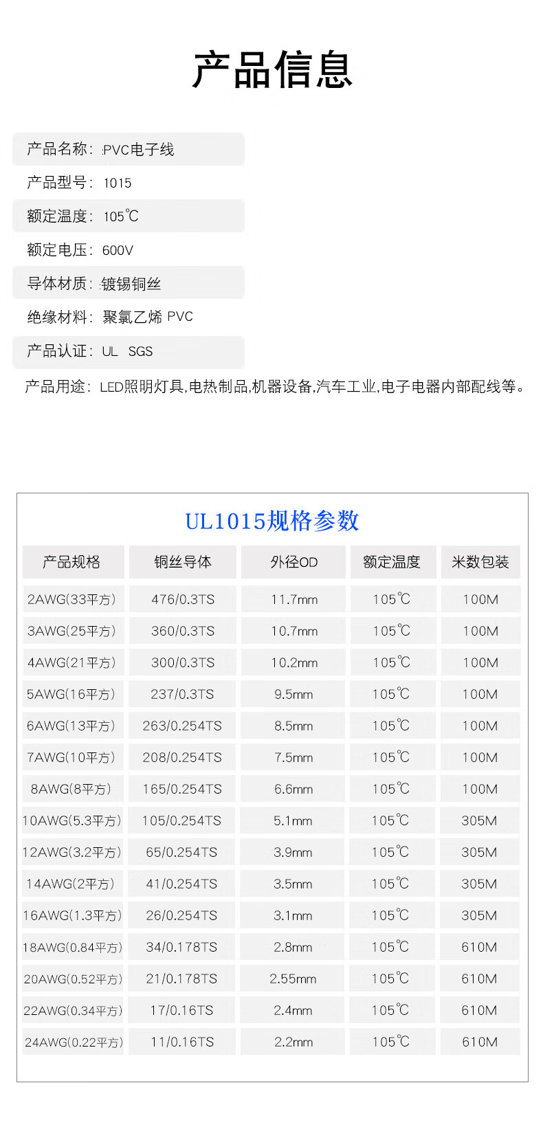 美標ul1015電線6awg 7awg 8awg 10awg 12awg鍍錫銅高壓大平方銅線