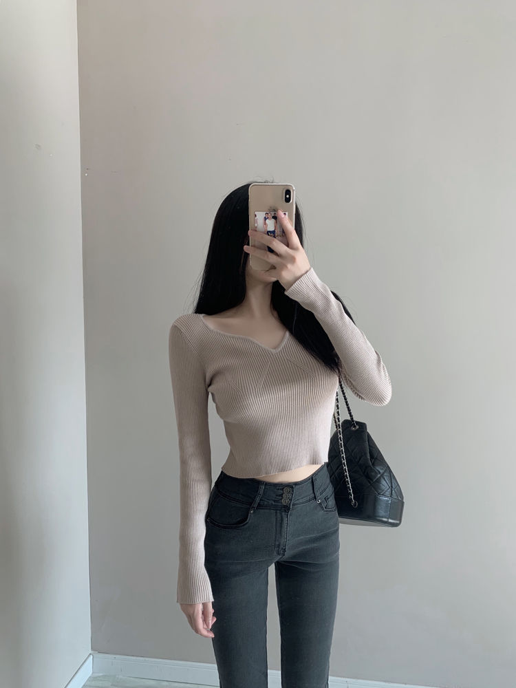 抖音网红同款高腰弹力牛仔裤女蜜桃臀紧身翘臀显瘦包臀小脚铅笔靴裤浅