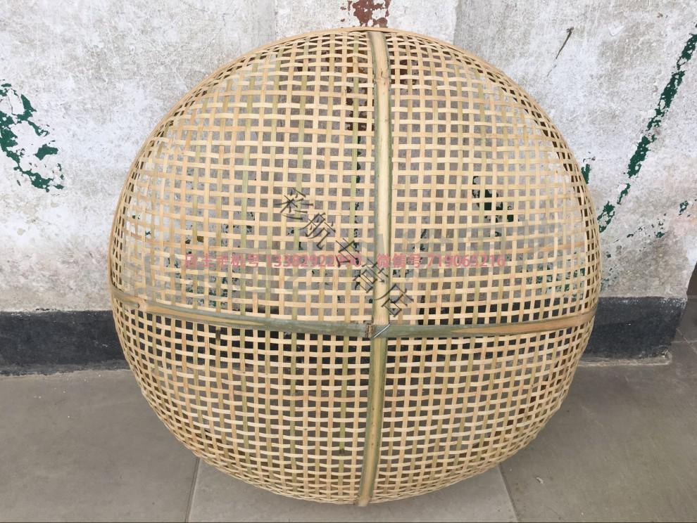 竹编粉末竹筛子细孔竹筛子茶末筛竹制品米筛凹底直径48厘米孔眼3毫米