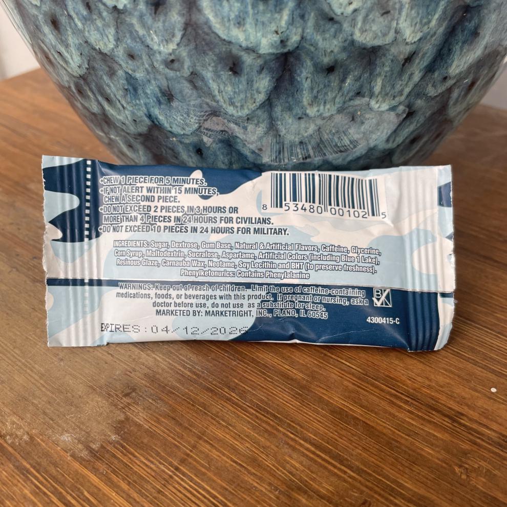 2604militaryenergymeg口香糖军事能量咖啡因薄荷味2袋薄荷