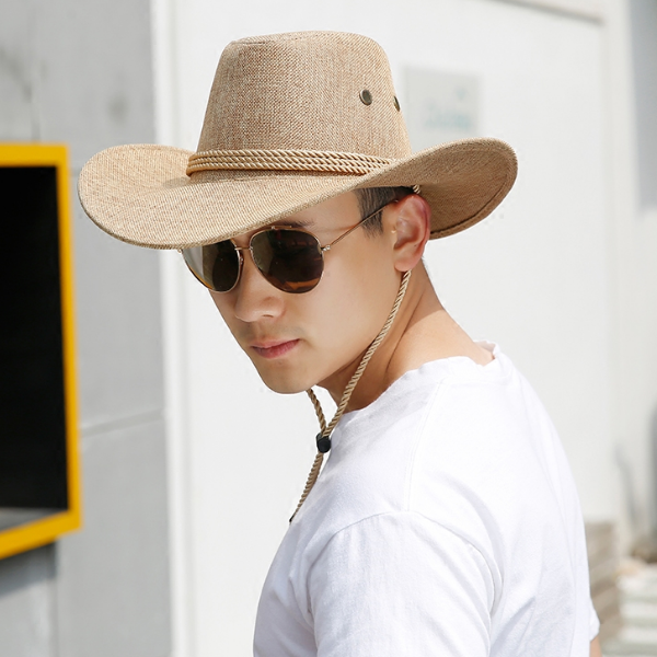 lucaly西部牛仔帽夏天防晒户外遮阳帽子男士礼帽沙滩帽子牛仔帽钓鱼帽