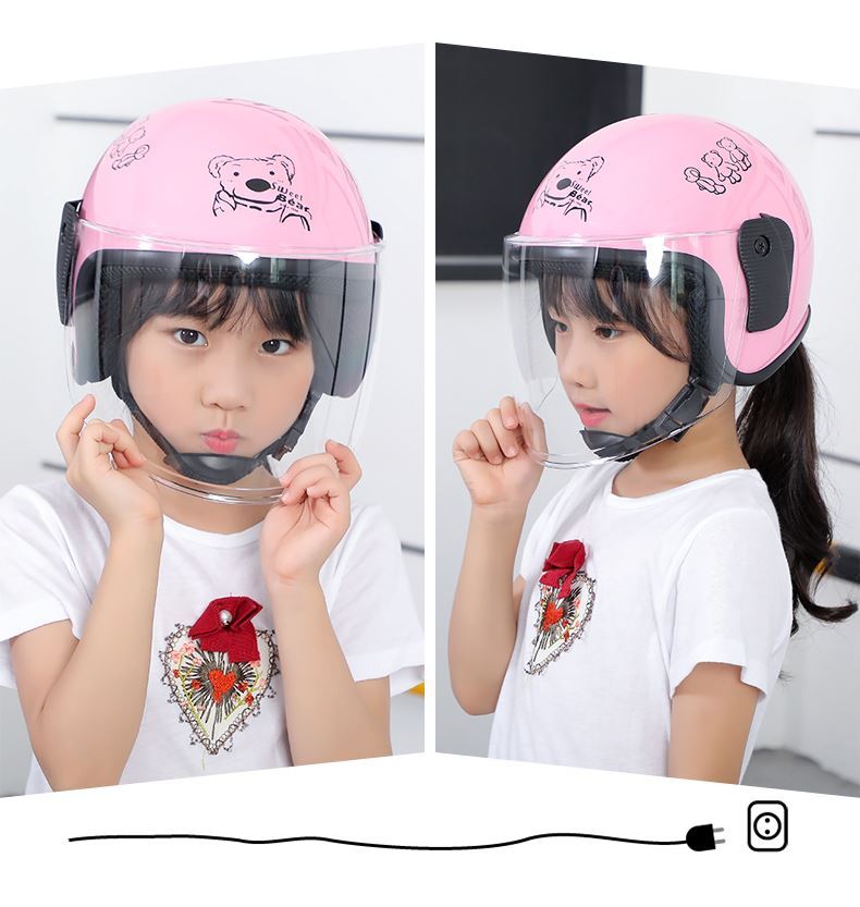 亲子头盔夏可爱韩版骑行电动头小电动车女天儿童季母女款夏季款粉色