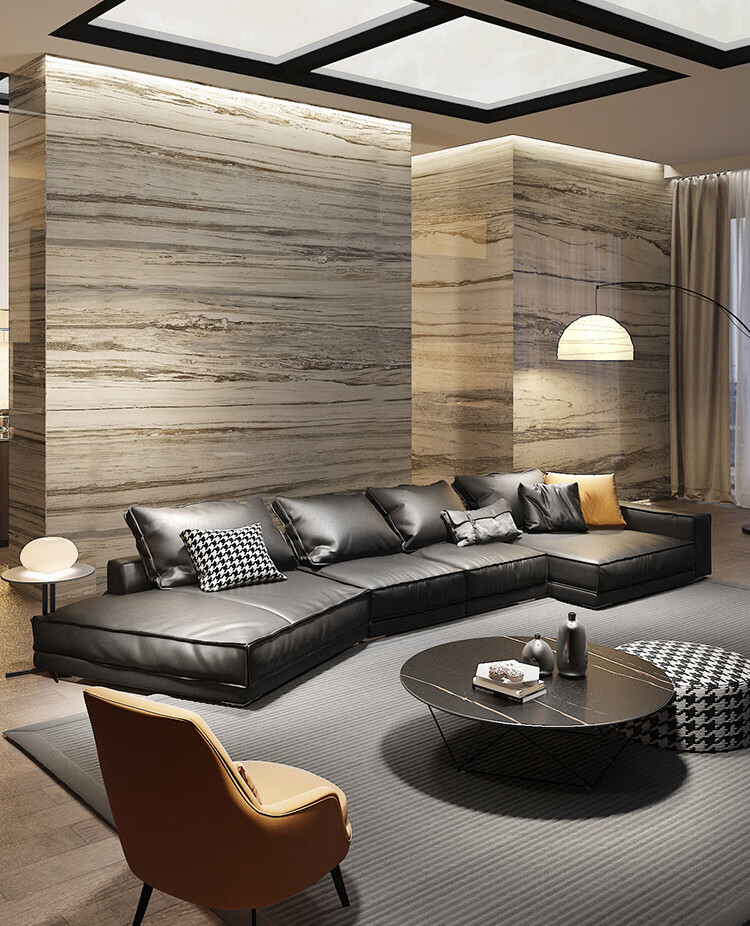 2022新款科技布沙发意式极简客厅三人位四人异形转角软羽绒布艺沙发