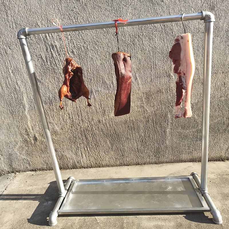 腊肉晾晒架挂香肠腊肉烤鸭架子带托盘油水盘阳台悬挂晾晒架加厚可拆卸