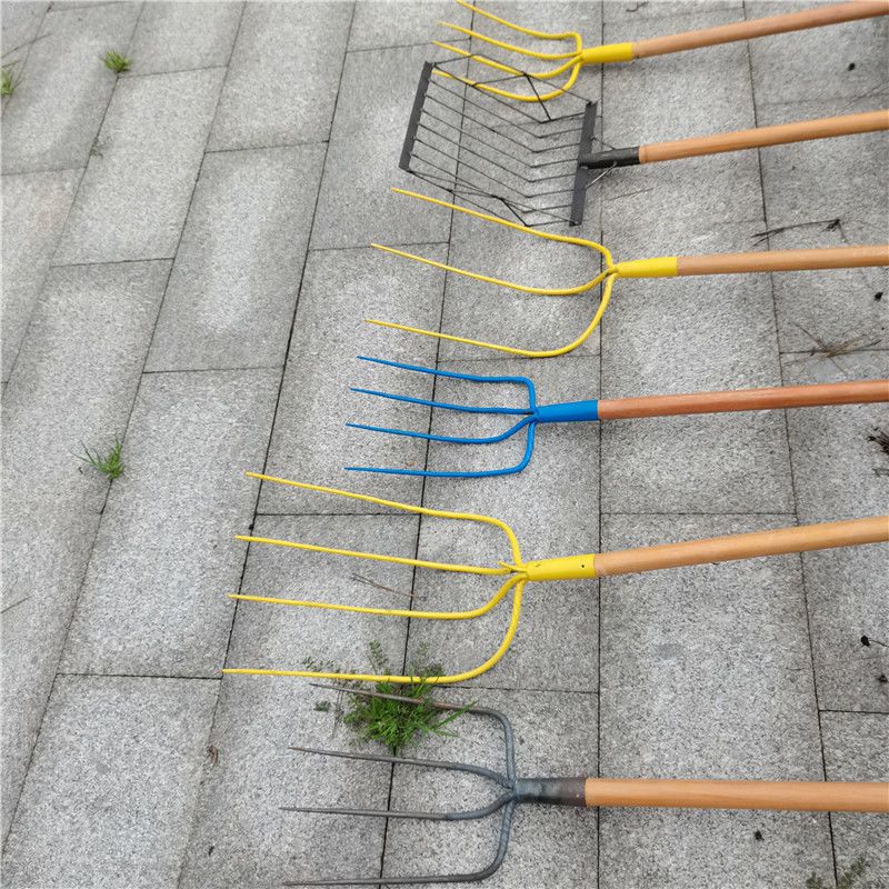 农用大钢叉大草叉插草用的叉子实心大叉三齿叉四齿叉多股叉子铁叉