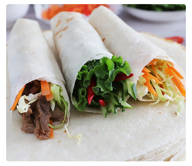 烙馍早餐饼 薄饼皮摆摊商用饼卤肉卷鸡肉卷饼 直径25厘米【3斤30张