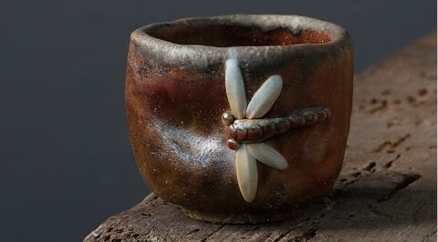 纯手工自然落灰柴烧主人杯日式粗陶个人品茗茶杯 蜗牛杯【图片 价格