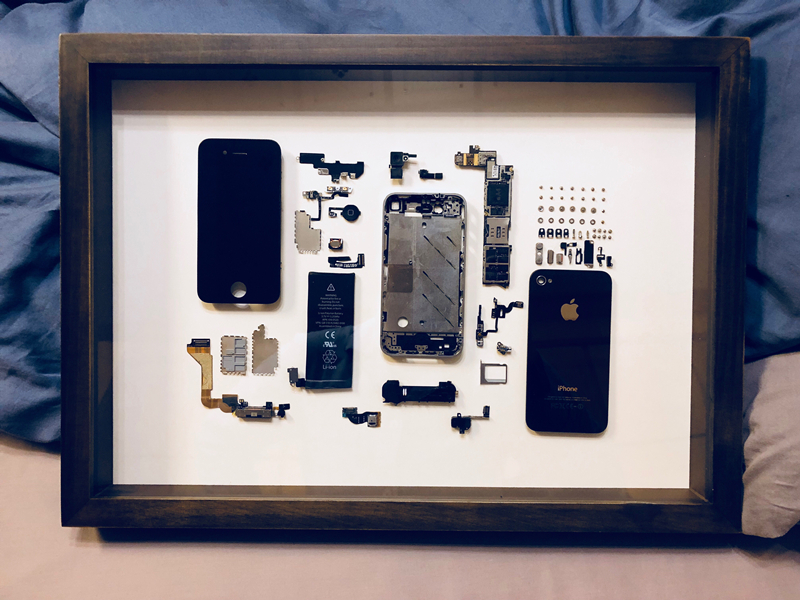 洺帆手机拆解装裱iphone手机拆机装裱相框实木手作框立体框标本框拆解