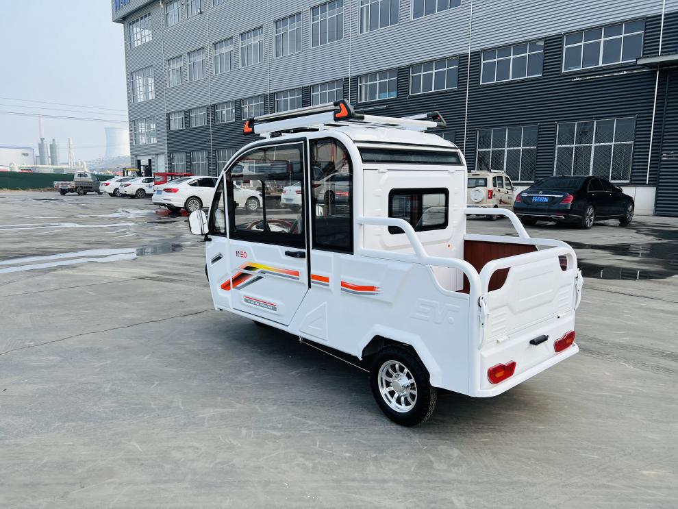 电动三轮车全封闭皮卡家用小型可上牌电瓶女接孩子老头乐带棚拉货家庭