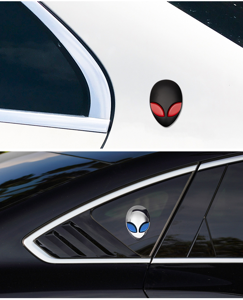 外星人头像金属贴改装车贴个性标贴装饰贴金属贴标外星人装饰车标