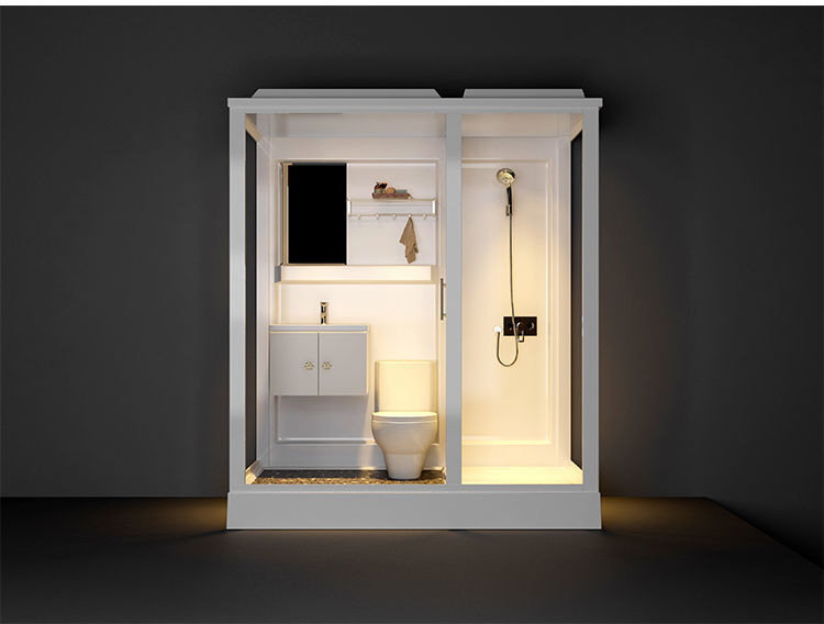 整体淋浴房一体式浴室干湿分离公寓卫生间简易沐浴农村家用可定制