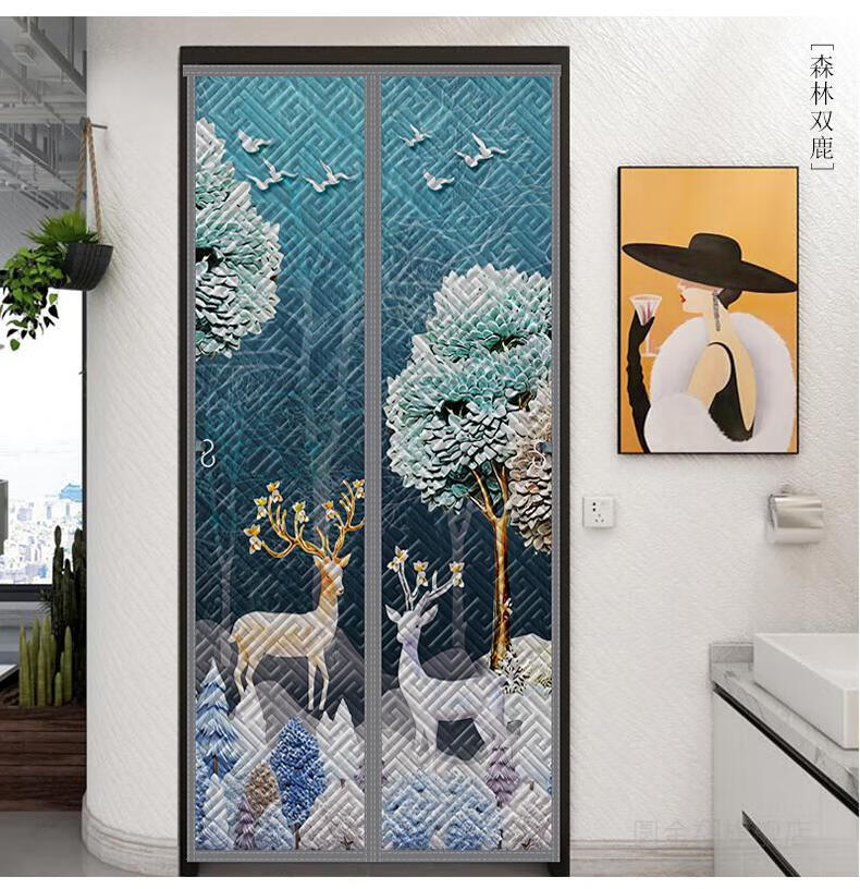 阳台保温门帘冬季棉门帘防寒家用保温保暖隔断帘挡风防风卧室阳台免