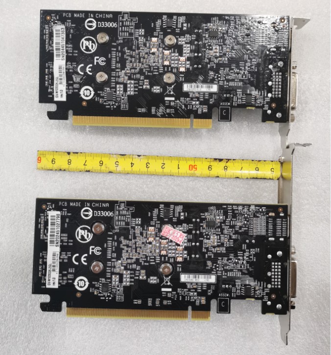 技嘉gt10302gd5半高小卡大小机箱都可用gt1030lp2g几乎2gb