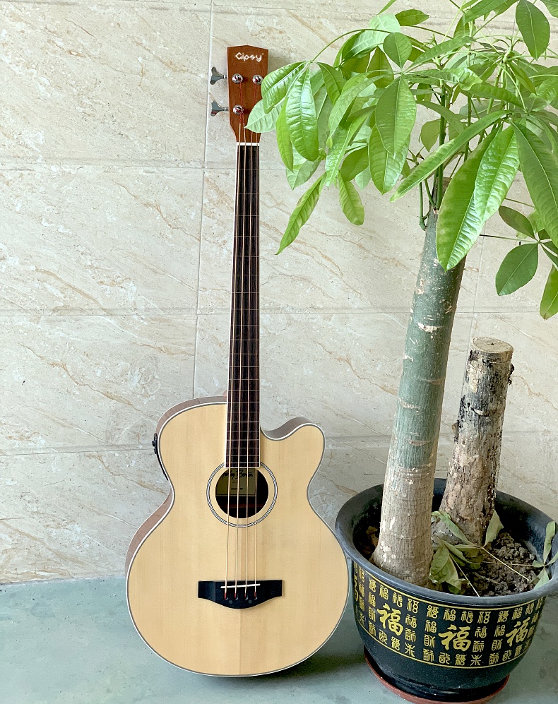 gipsyacousticbass免费刻字全单板木贝司箱贝斯民谣电箱36旅行便携电