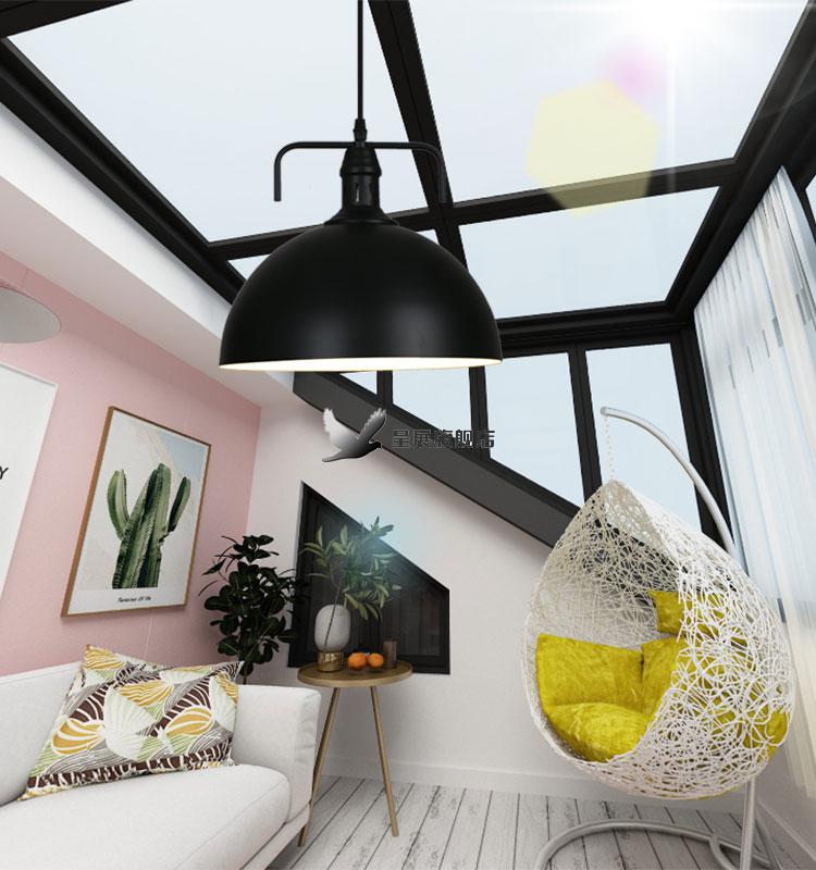 玻璃阳光房专用灯室外吸顶灯防水户外阳台灯led美式复古工业风黑色1款