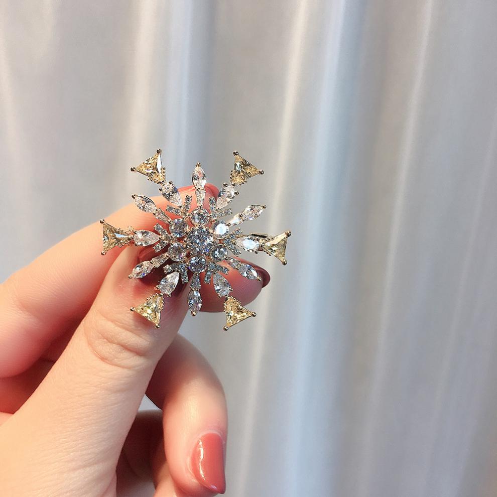 yqmhcxks 锆石雪花胸针服装配件胸花 别针 x1724-1-196【图片 价格