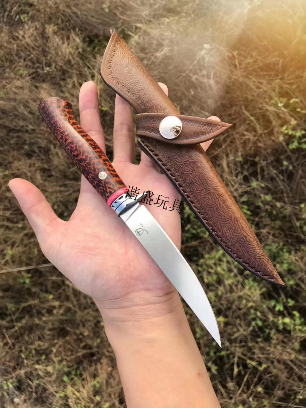 奥地利进口m390户外直刀高硬度锋利随身防身求生小刀收藏水果刀具