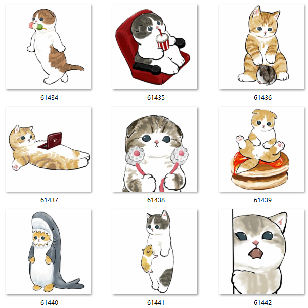 数字油画diy小猫 卡通可爱情侣恩爱小猫咪 数字油彩画手绘填色减压